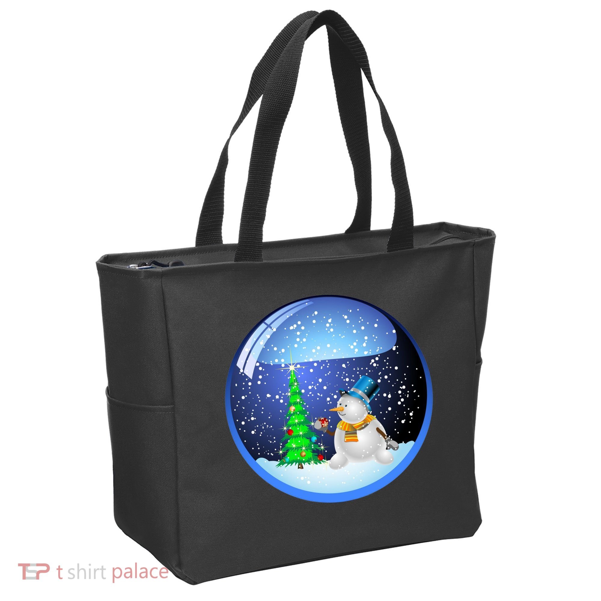 Christmas Little Snowman Globe Tote Bag