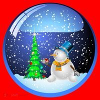 Christmas Little Snowman Globe Santa Hat thumb 1