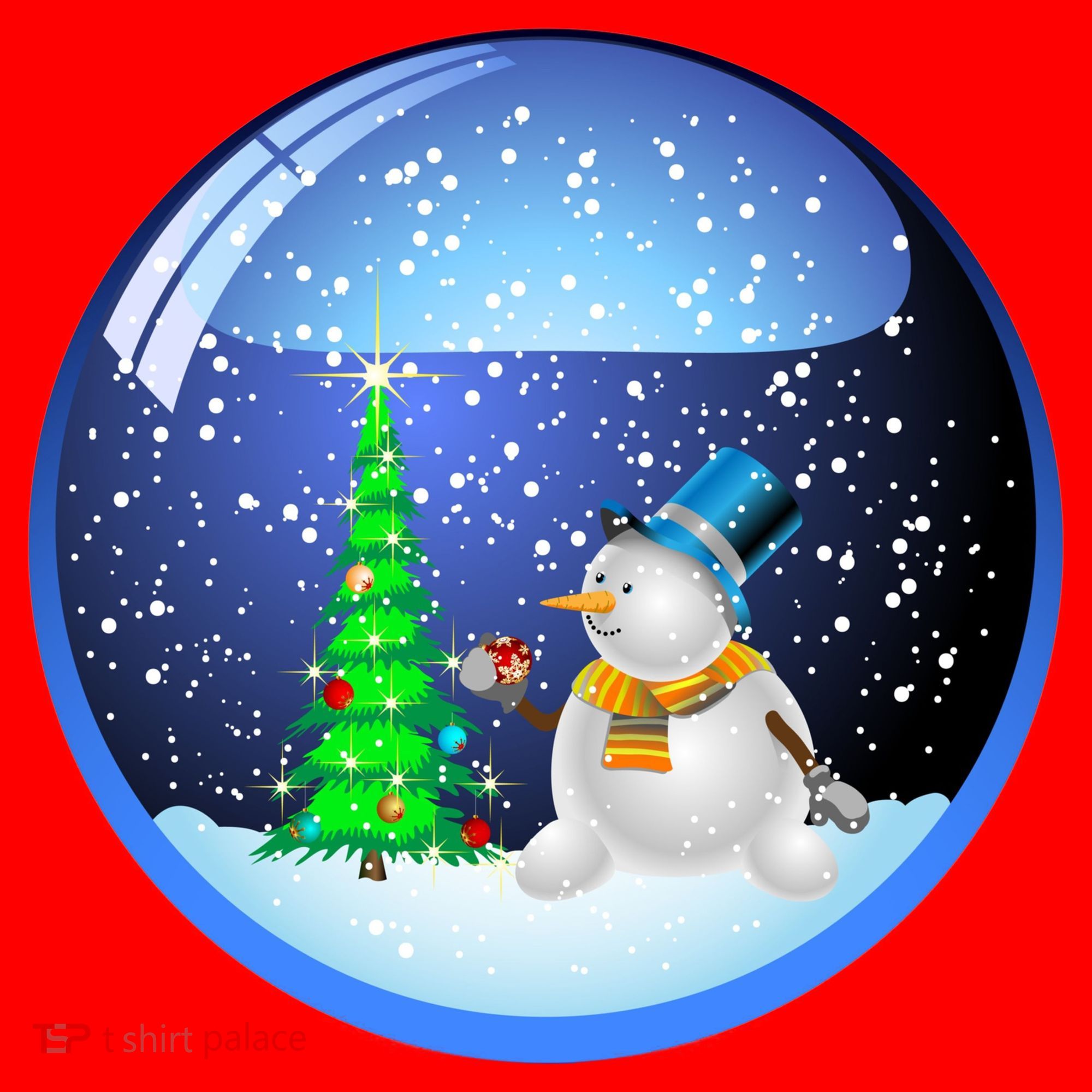 Christmas Little Snowman Globe Santa Hat