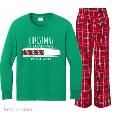 Christmas Loading... Kids Long Sleeve Plaid Pajama Set