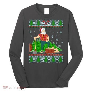 Christmas Lumber Santa Claus Long Sleeve Shirt