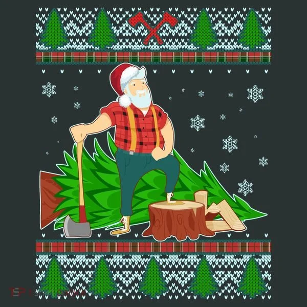 Christmas Lumber Santa Claus Baby Bodysuit