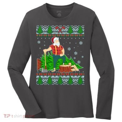 Christmas Lumber Santa Claus Women's Long Sleeve Shirt