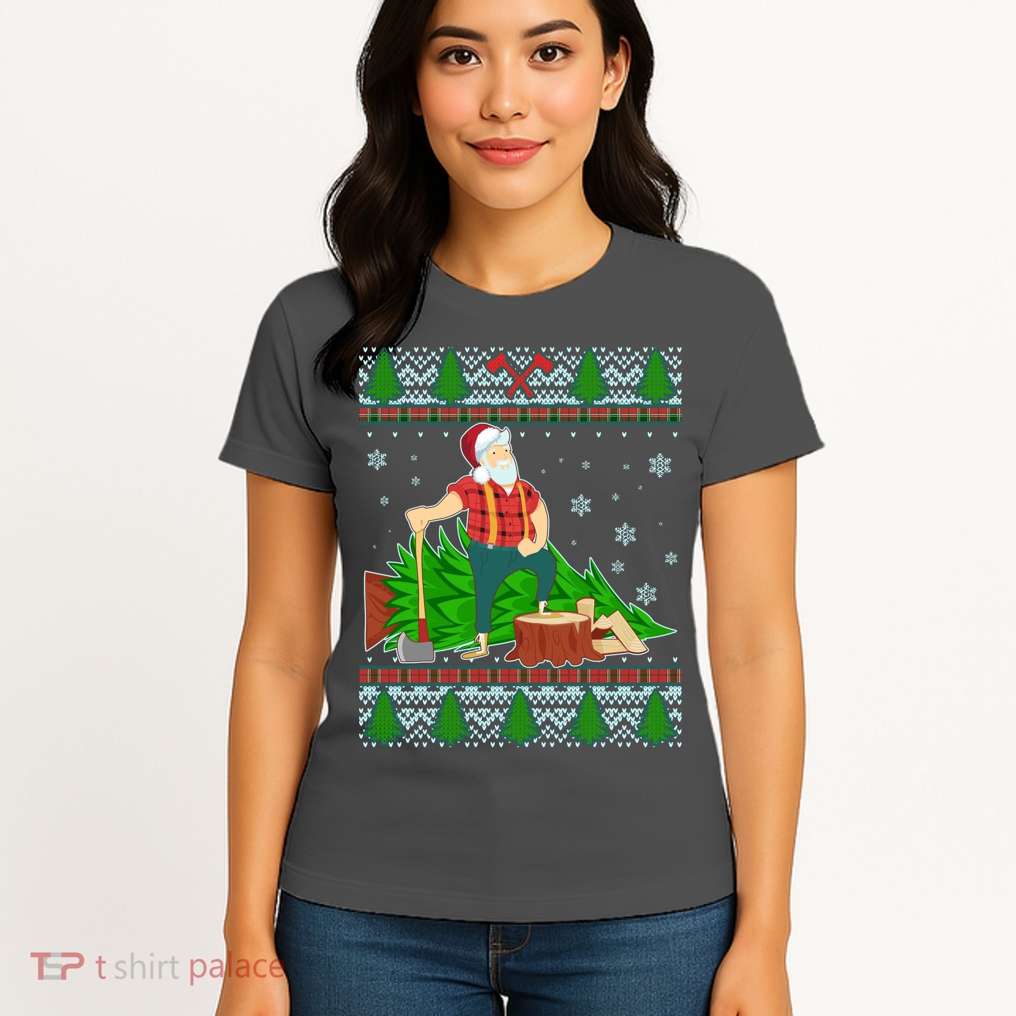 Christmas Lumber Santa Claus Women's T-Shirt