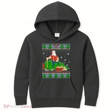 Christmas Lumber Santa Claus Kids Hoodie