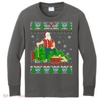 Christmas Lumber Santa Claus Kids Long Sleeve Shirt thumb 0