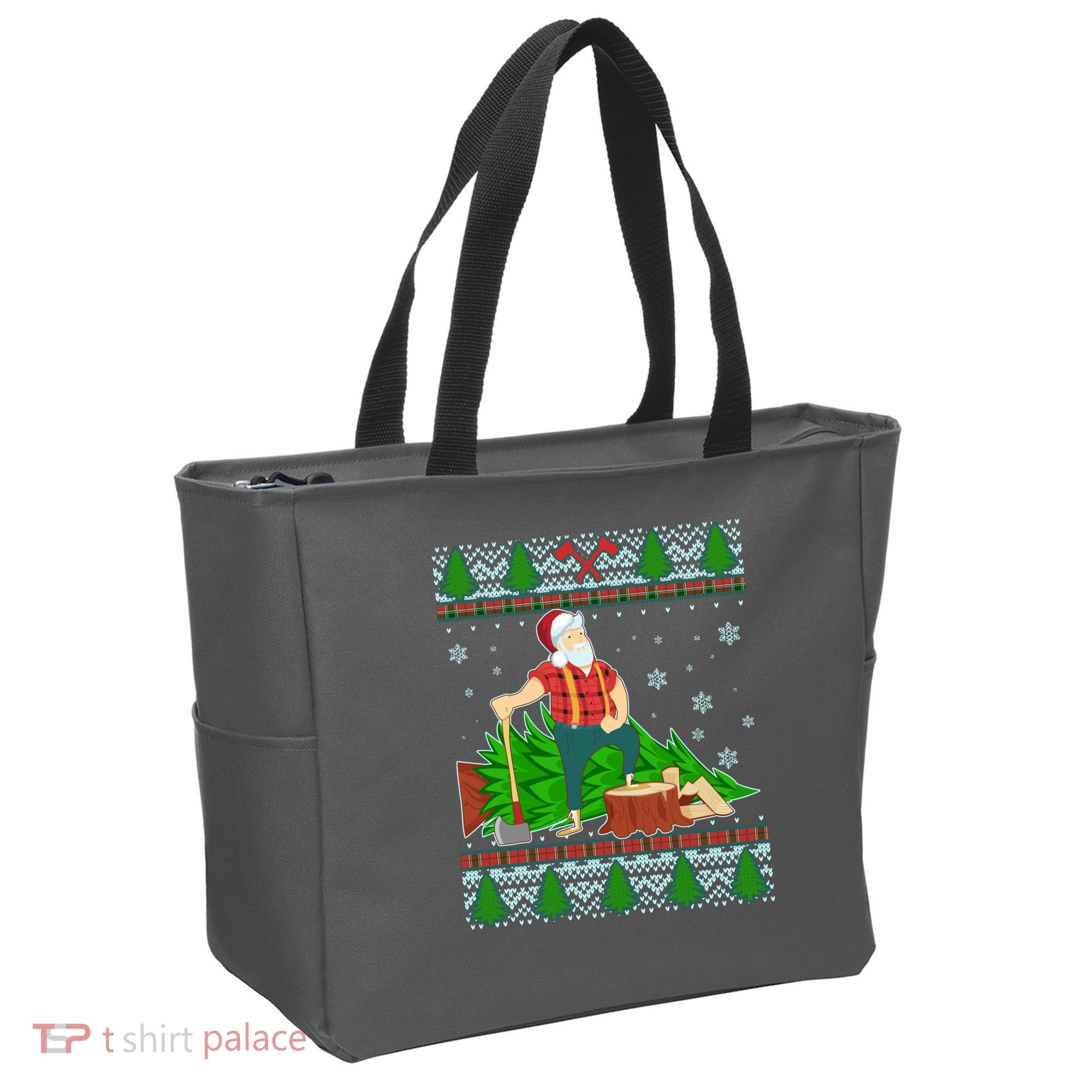 Christmas Lumber Santa Claus Tote Bag