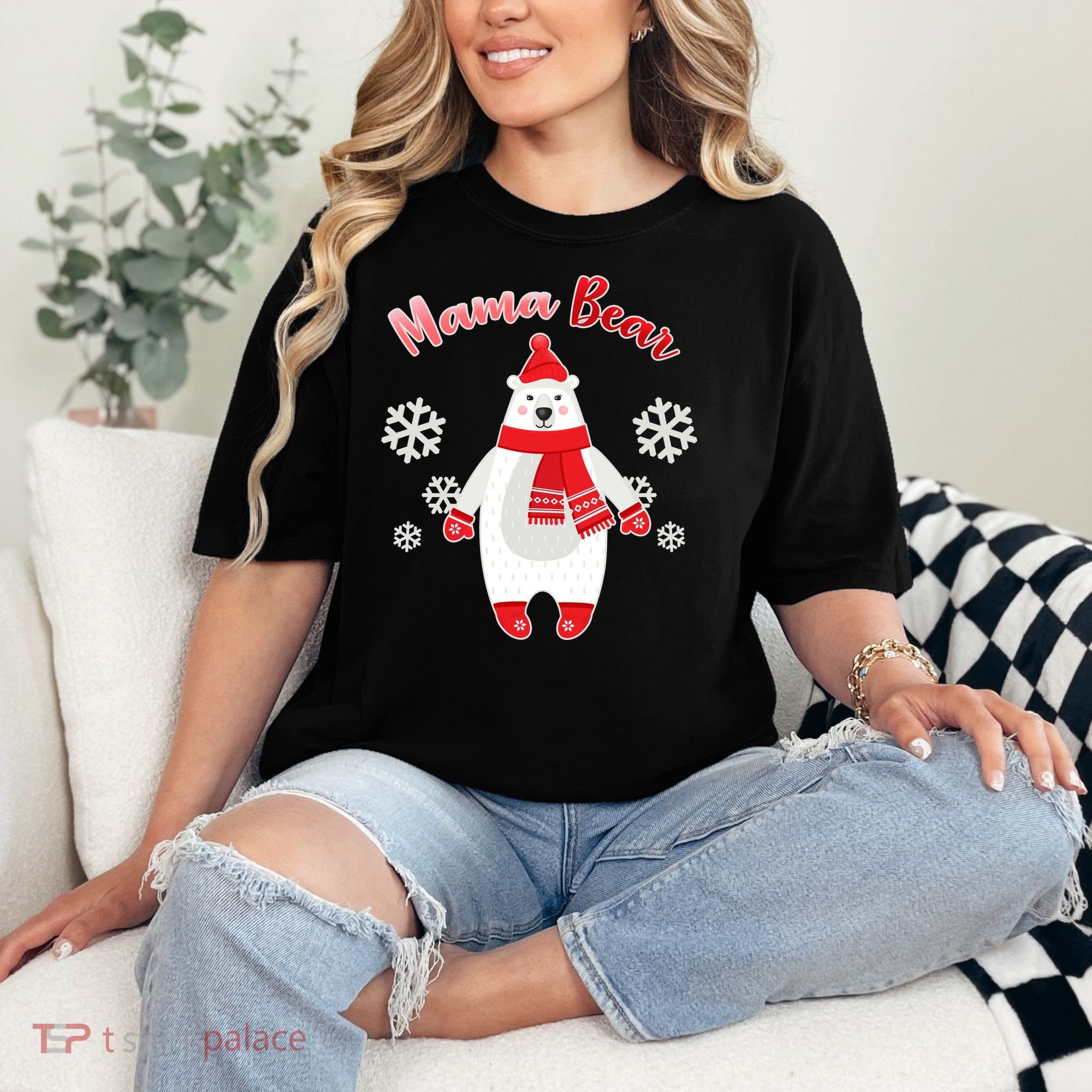 Christmas Mama Bear Comfort Colors T-Shirt