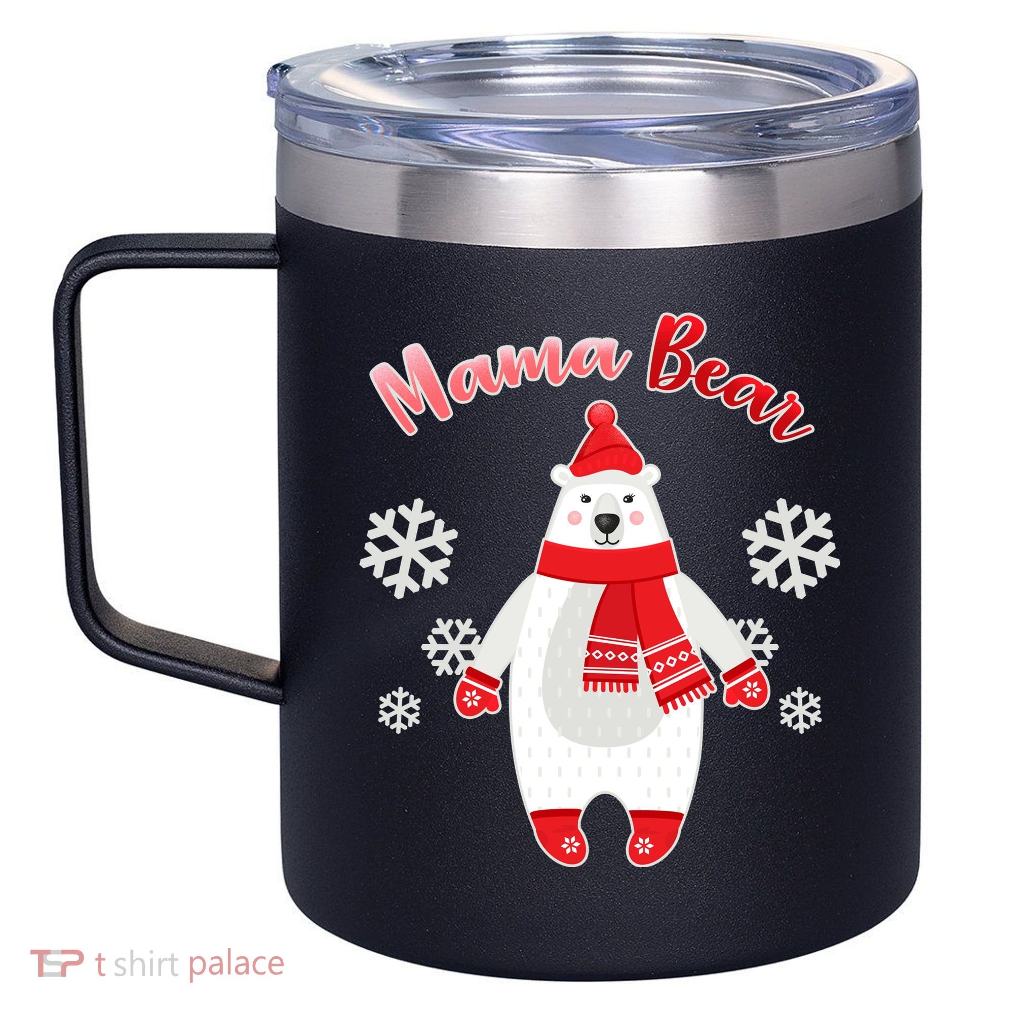Christmas Mama Bear 12oz Stainless Steel Coffee Mug