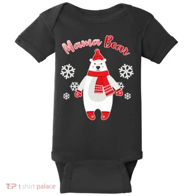 Christmas Mama Bear Baby Bodysuit