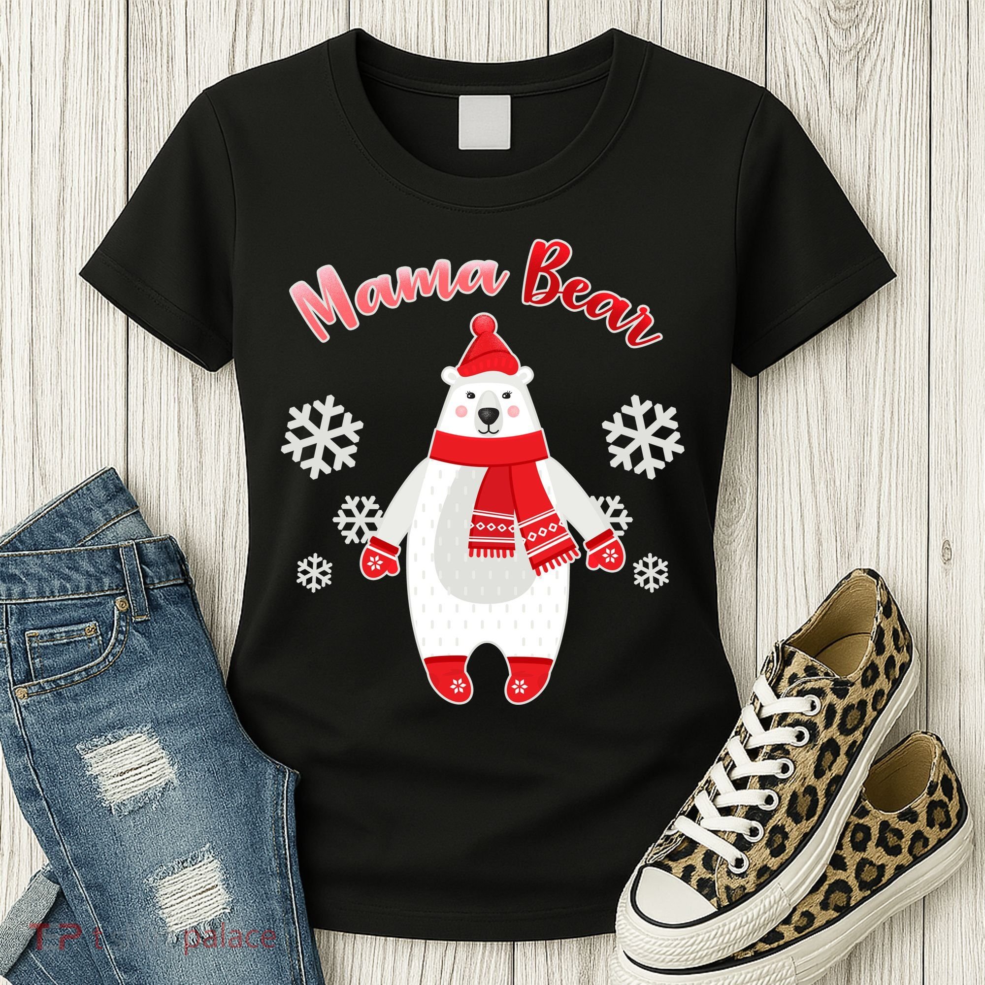 Christmas Mama Bear Women's T-Shirt