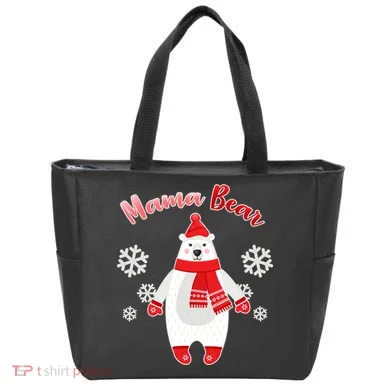 Christmas Mama Bear Tote Bag