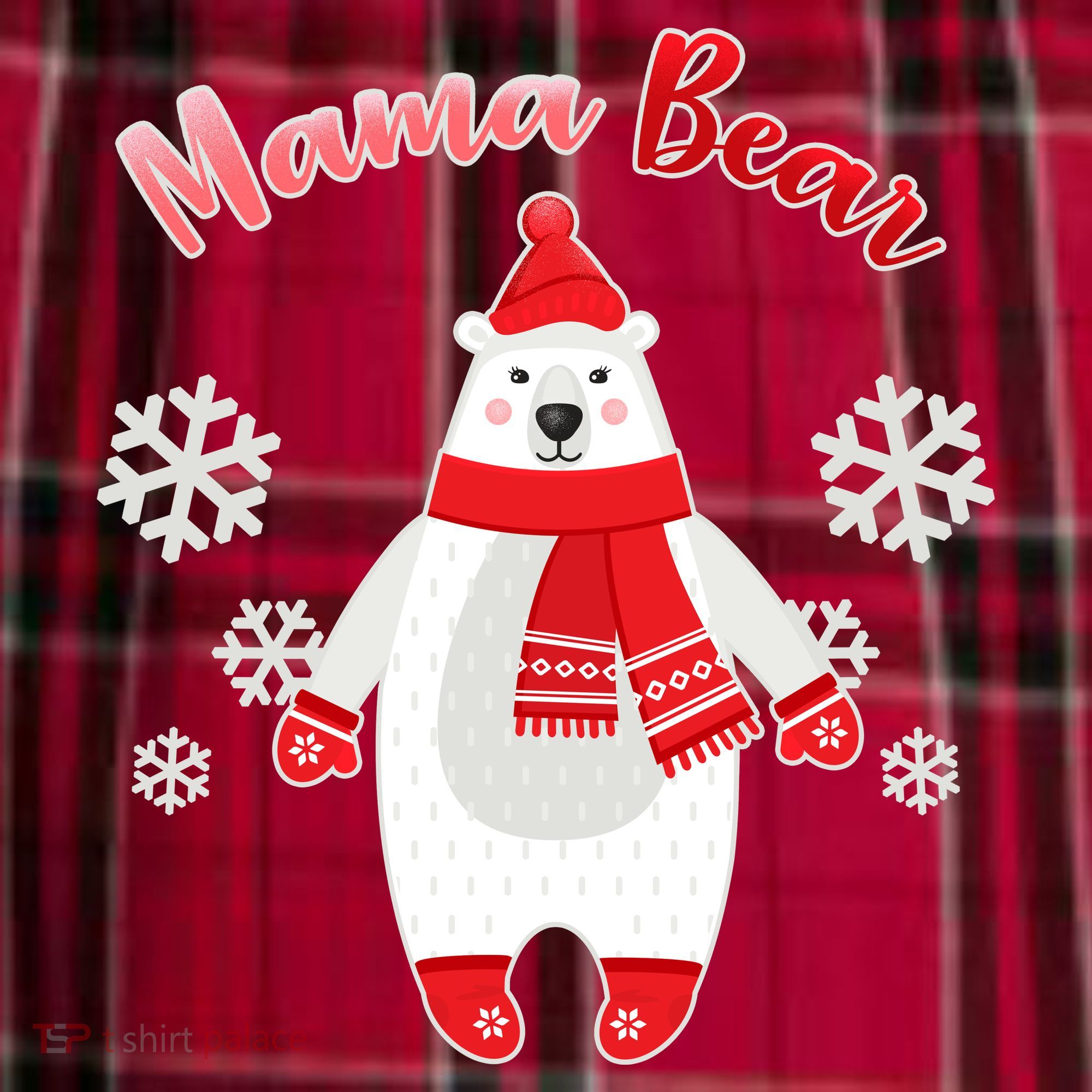 Christmas Mama Bear Women's Flannel Plaid Pajama Pants