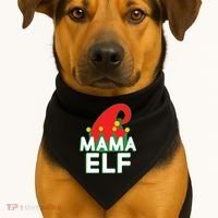 Christmas: Mama Elf USA-Made Doggie Bandana thumb 1