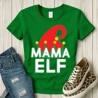 Christmas: Mama Elf Women's T-Shirt thumb 3
