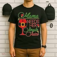 Christmas Mama Needs Her Jingle Juice Wine T-Shirt thumb 6
