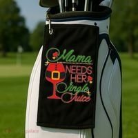 Christmas Mama Needs Her Jingle Juice Wine Golf Towel thumb 2