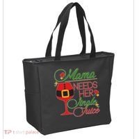 Christmas Mama Needs Her Jingle Juice Wine Tote Bag thumb 2