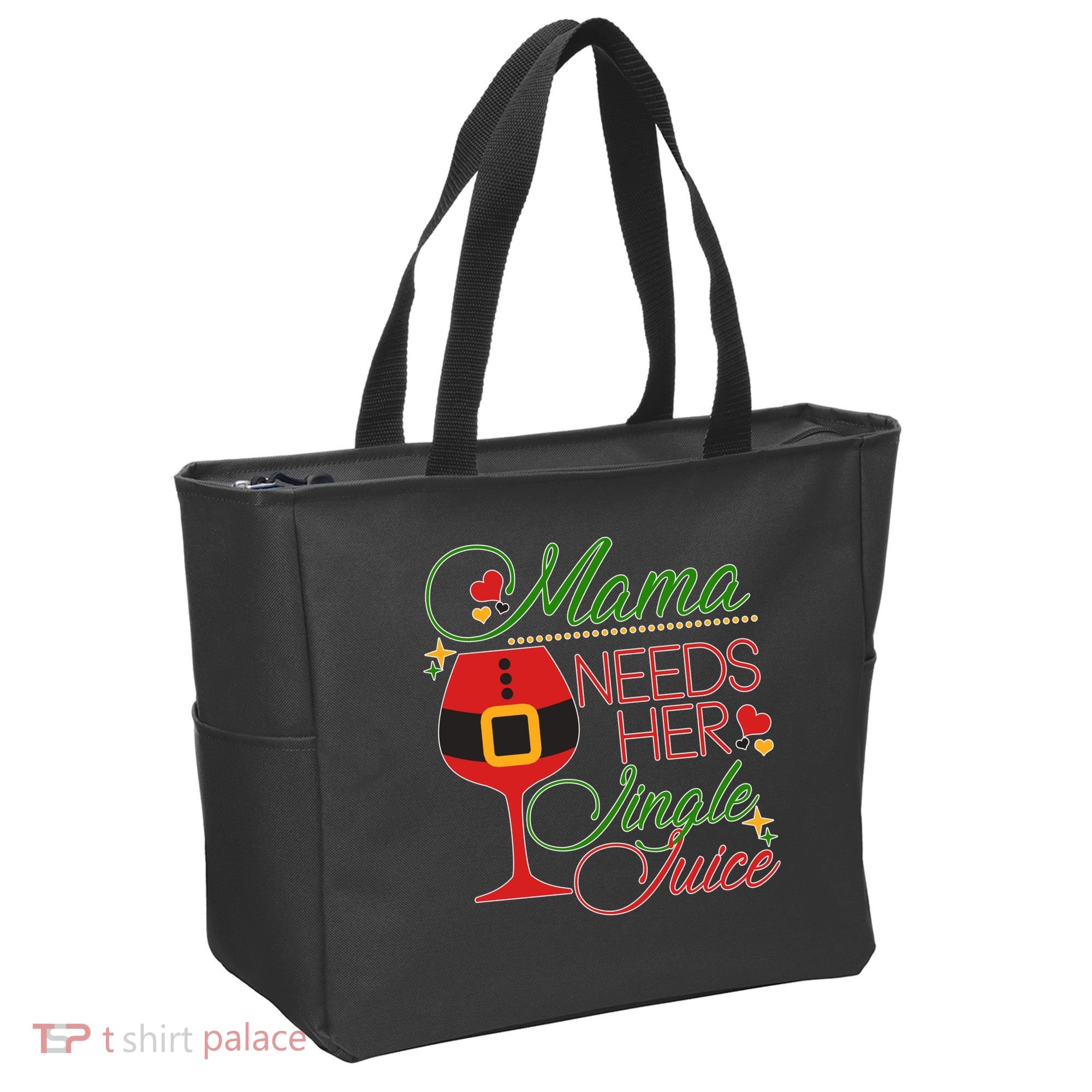 Christmas Mama Needs Her Jingle Juice Wine Tote Bag