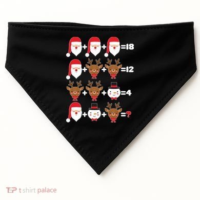 Christmas Math Quiz USA-Made Doggie Bandana