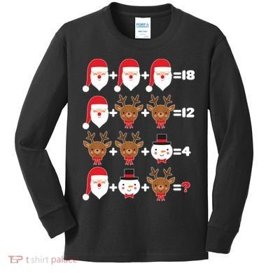 Christmas Math Quiz Kids Long Sleeve Shirt