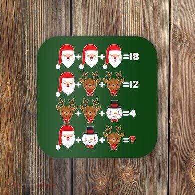 Christmas Math Quiz Coaster