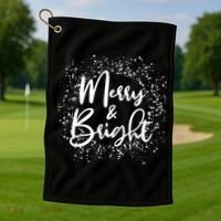 Christmas Merry and Bright Golf Towel thumb 1