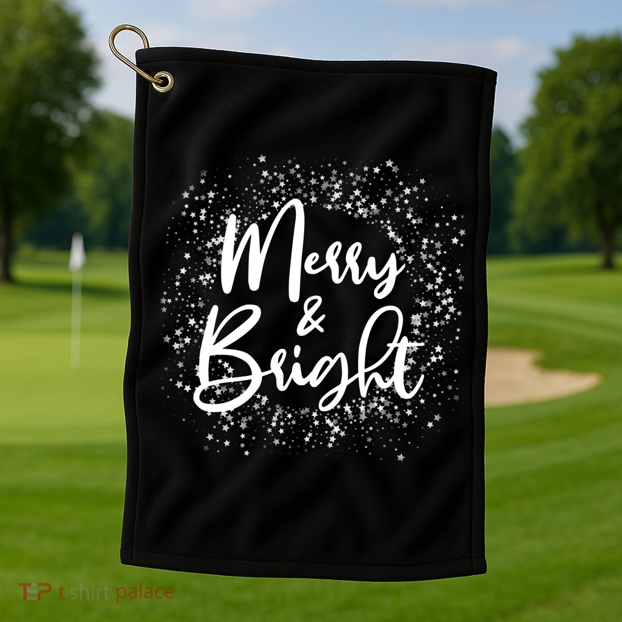 Christmas Merry and Bright Golf Towel