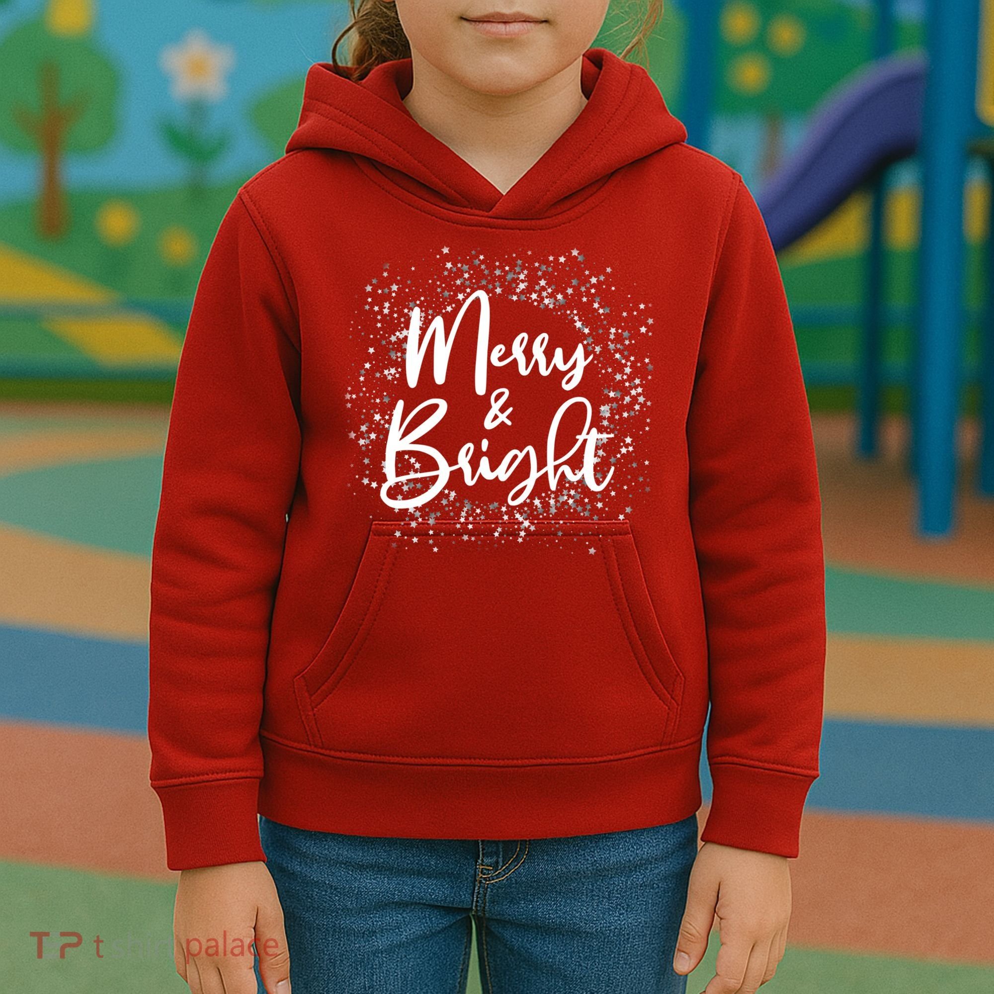 Christmas Merry and Bright Kids Hoodie