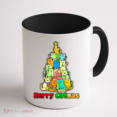 Christmas Merry Catmas Tree Coffee Mug back