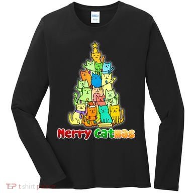 Christmas Merry Catmas Tree Women's Long Sleeve Shirt