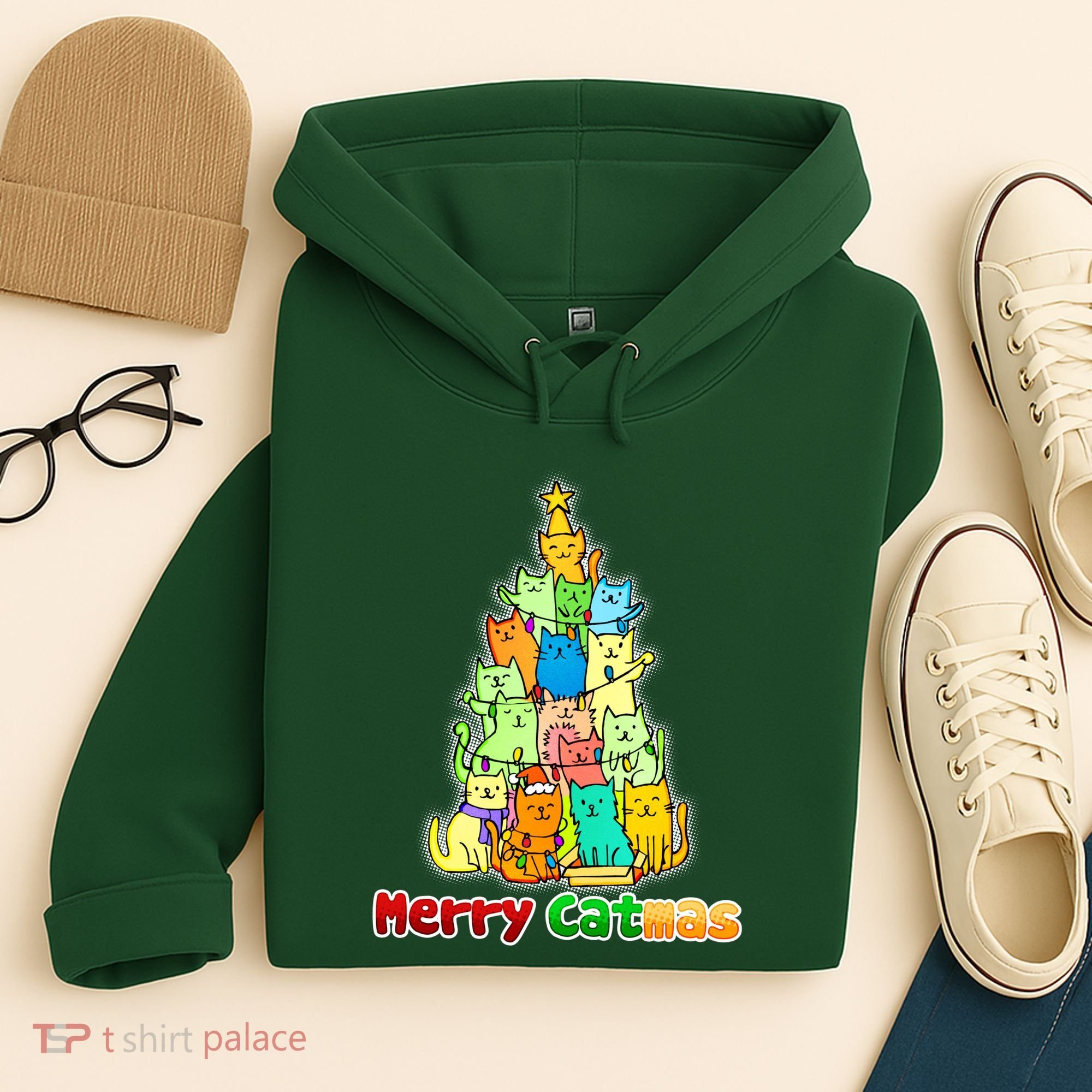 Christmas Merry Catmas Tree Hoodie