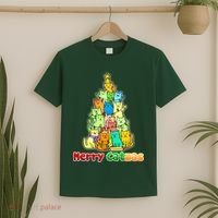 Christmas Merry Catmas Tree T-Shirt thumb 2