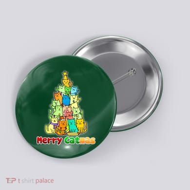 Christmas Merry Catmas Tree Button