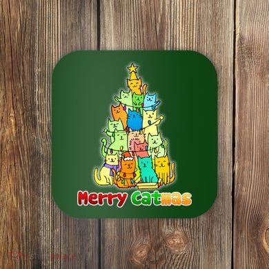 Christmas Merry Catmas Tree Coaster