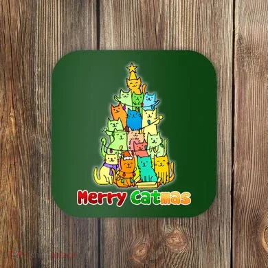 Christmas Merry Catmas Tree Coaster