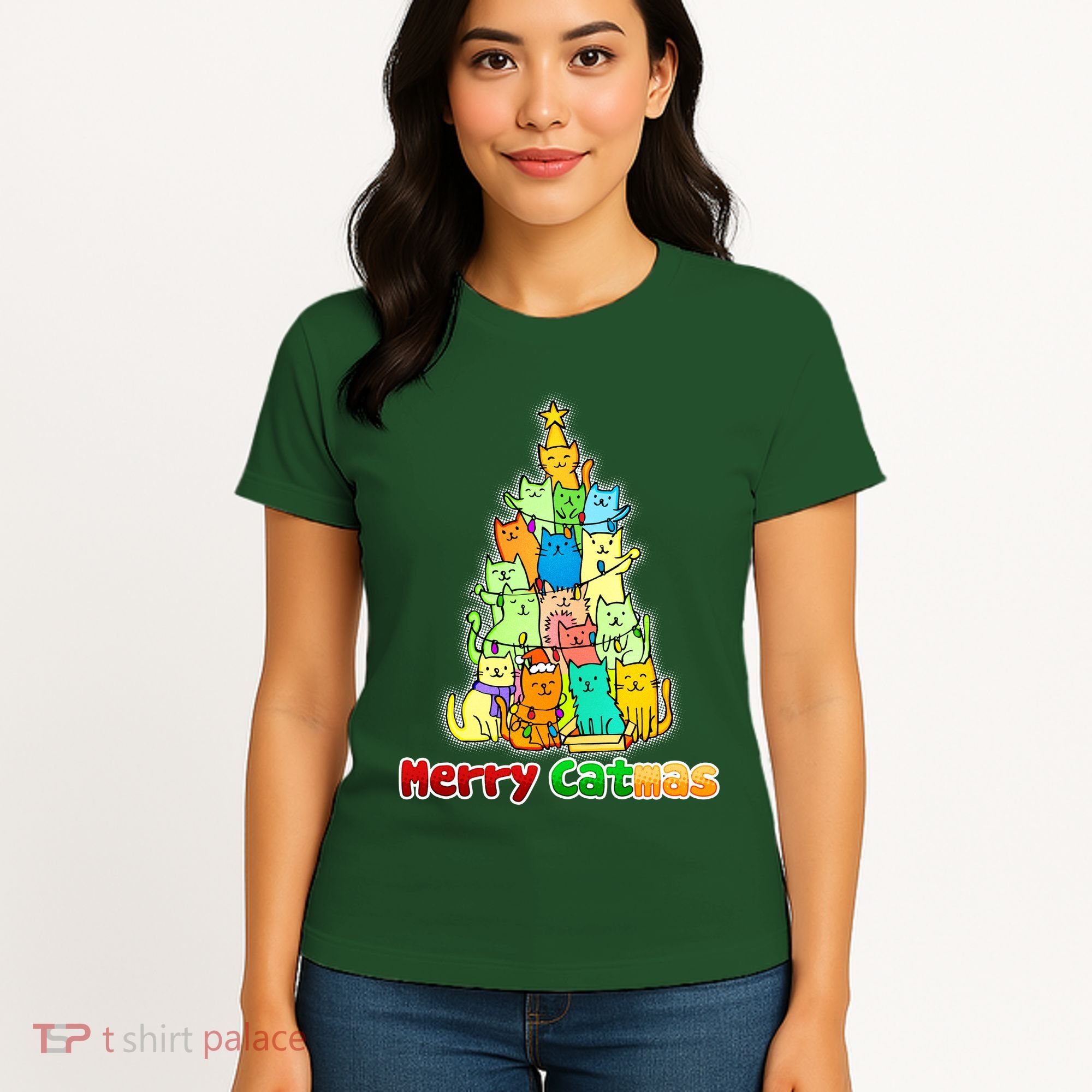 Christmas Merry Catmas Tree Women's T-Shirt