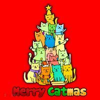 Christmas Merry Catmas Tree Santa Hat thumb 1