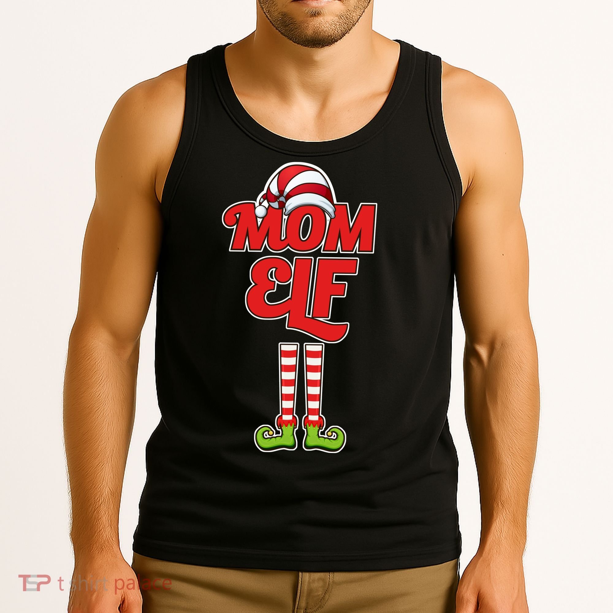 Christmas Mom Elf Tank Top
