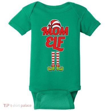 Christmas Mom Elf Baby Bodysuit
