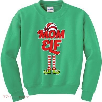Christmas Mom Elf Kids Sweatshirt