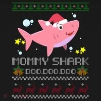 Christmas Mommy Shark Doggie Tank thumb 4
