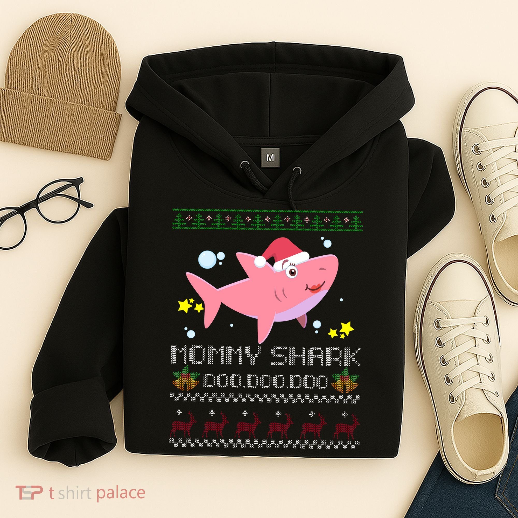 Christmas Mommy Shark Hoodie