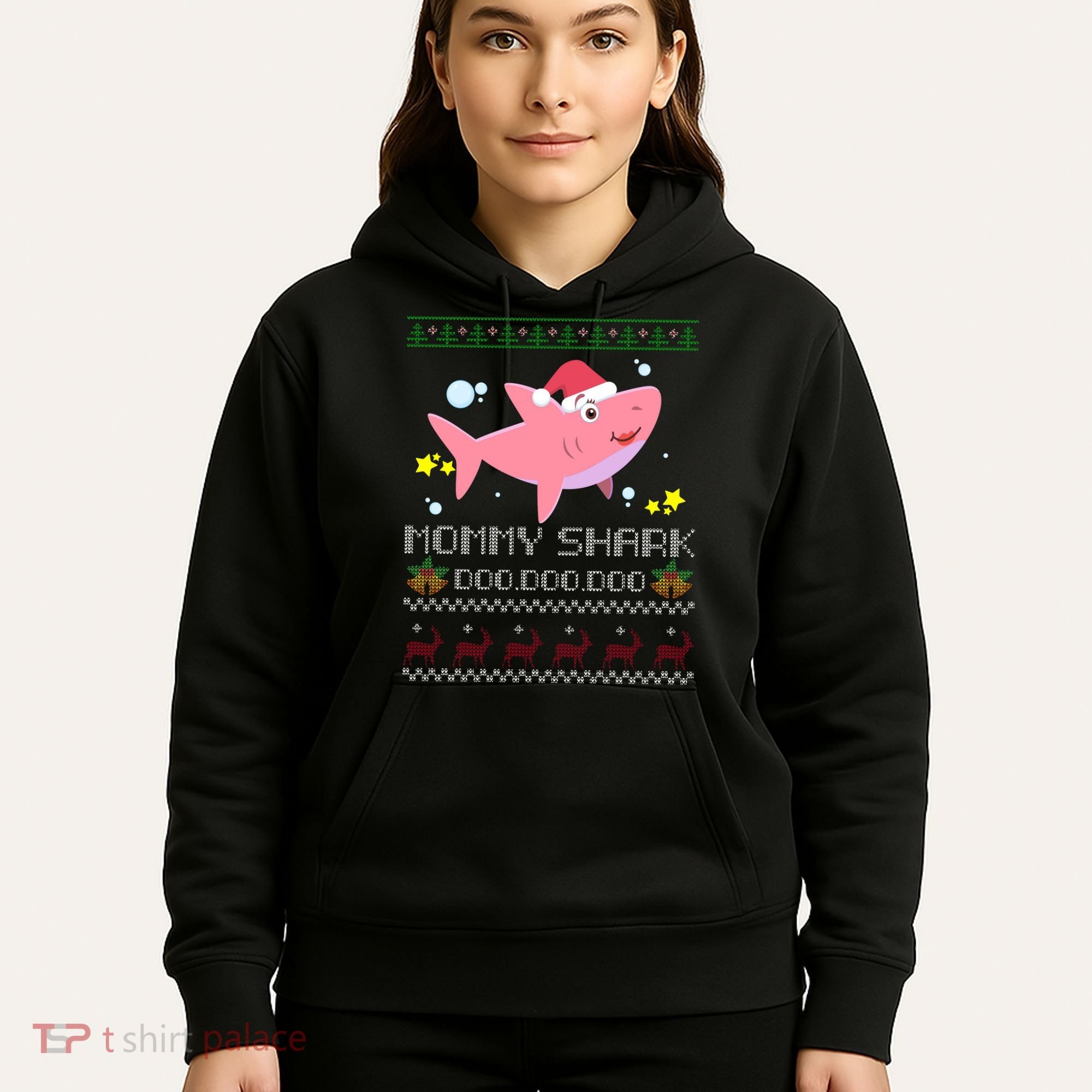 Christmas Mommy Shark Hoodie