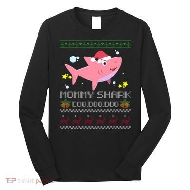 Christmas Mommy Shark Long Sleeve Shirt