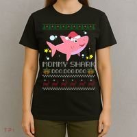 Christmas Mommy Shark T-Shirt thumb 4