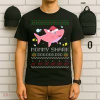 Christmas Mommy Shark T-Shirt thumb 6