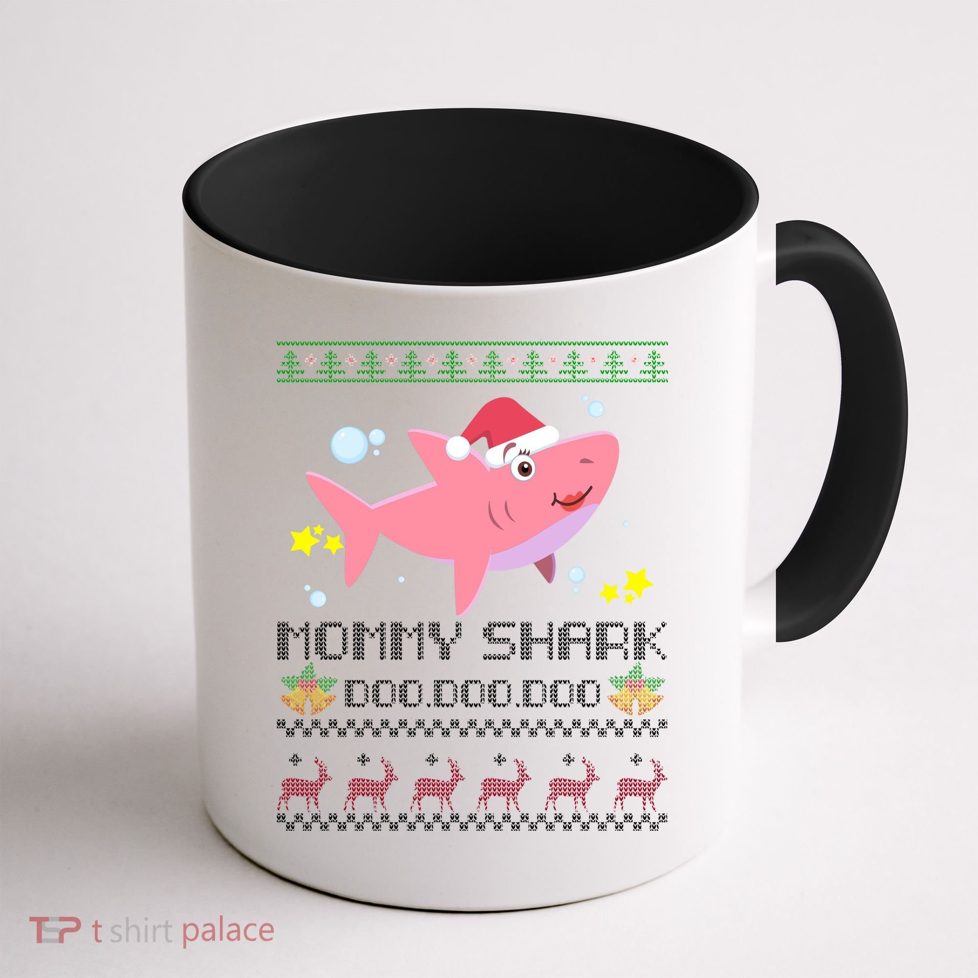 Christmas Mommy Shark Coffee Mug