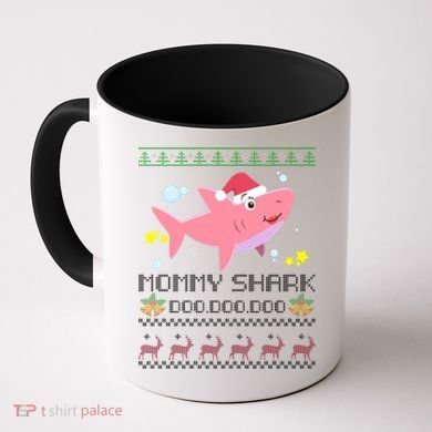 Christmas Mommy Shark Coffee Mug