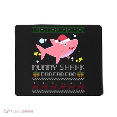 Christmas Mommy Shark Mousepad